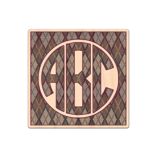 Custom Knit Argyle Genuine Maple or Cherry Wood Sticker (Personalized)
