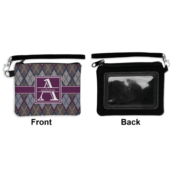 Knit Argyle Wristlet ID Cases - Front & Back