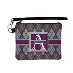Knit Argyle Wristlet ID Case w/ Name and Initial