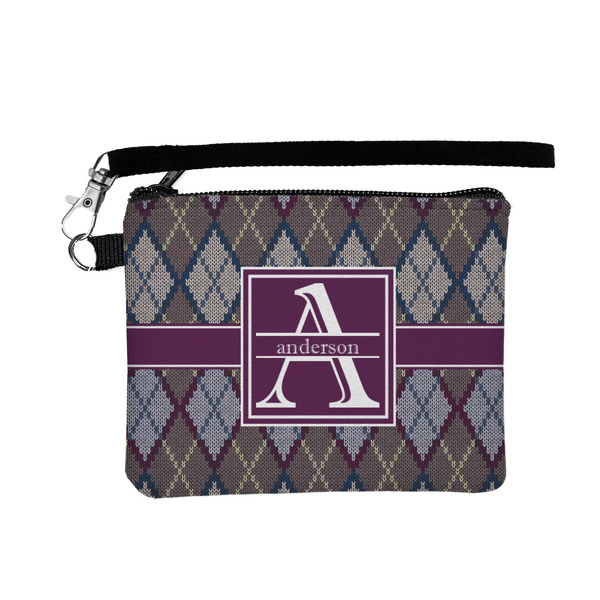 Custom Knit Argyle Wristlet ID Case w/ Name and Initial