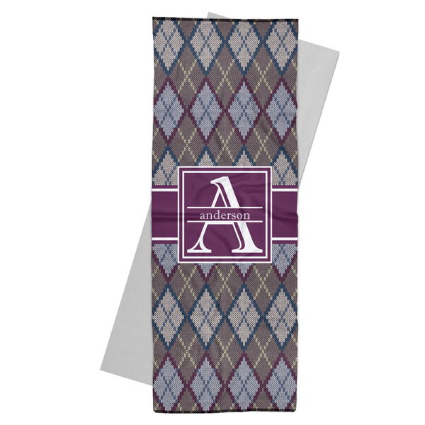 Custom Knit Argyle Yoga Mat Towel (Personalized)