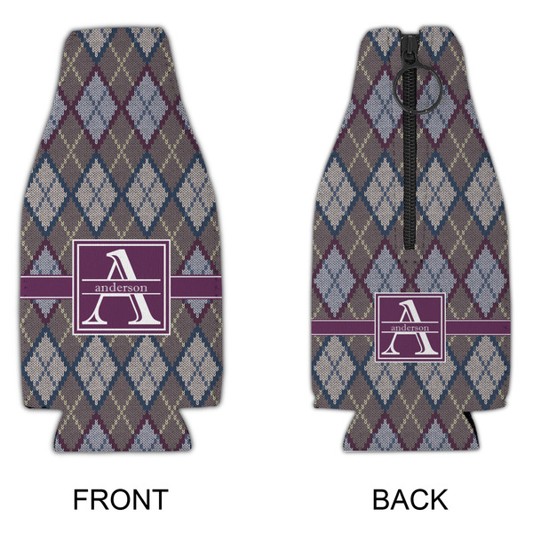 Knit Argyle Zipper Bottle Cooler - APPROVAL