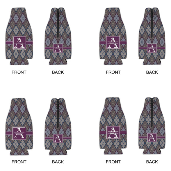 Knit Argyle Zipper Bottle Cooler - Set of 4 - APPROVAL