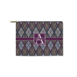 Knit Argyle Zipper Pouch - Small - 8.5"x6" (Personalized)