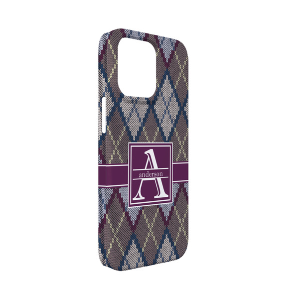 Custom Knit Argyle iPhone Case - Plastic - iPhone 13 Mini (Personalized)