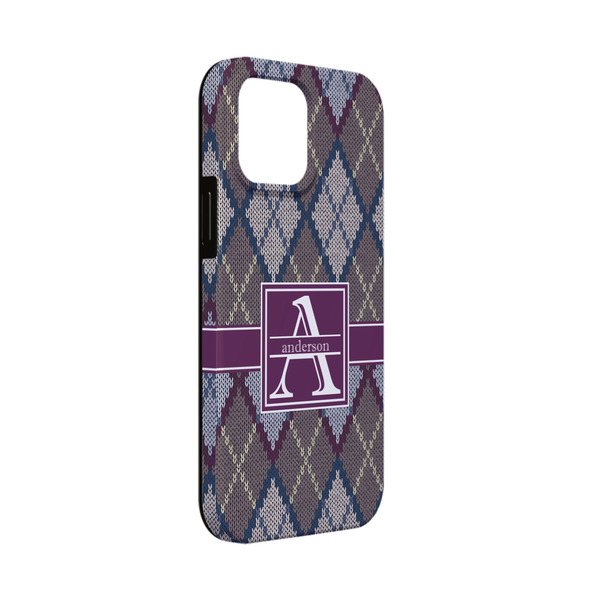 Custom Knit Argyle iPhone Case - Rubber Lined - iPhone 13 Mini (Personalized)
