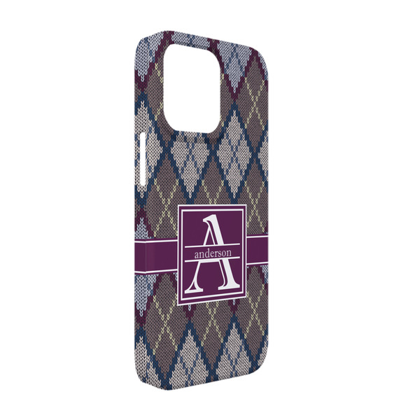 Custom Knit Argyle iPhone Case - Plastic - iPhone 13 Pro (Personalized)