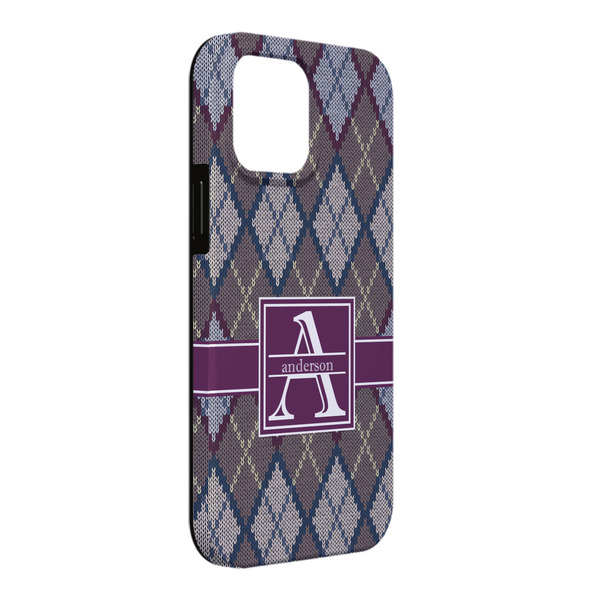 Custom Knit Argyle iPhone Case - Rubber Lined - iPhone 13 Pro Max (Personalized)