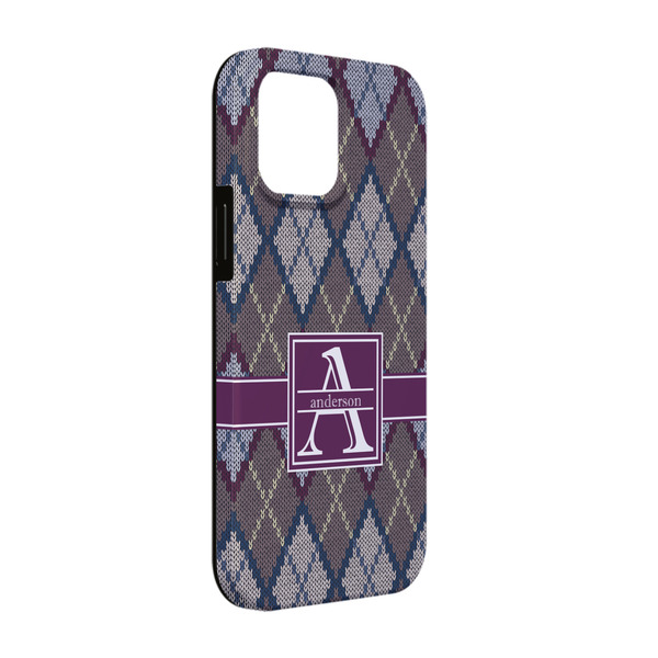 Custom Knit Argyle iPhone Case - Rubber Lined - iPhone 13 Pro (Personalized)