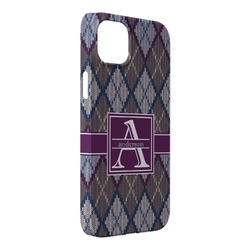 Knit Argyle iPhone Case - Plastic - iPhone 14 Plus (Personalized)