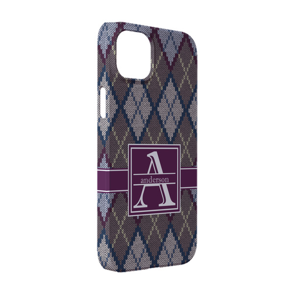 Custom Knit Argyle iPhone Case - Plastic - iPhone 14 Pro (Personalized)