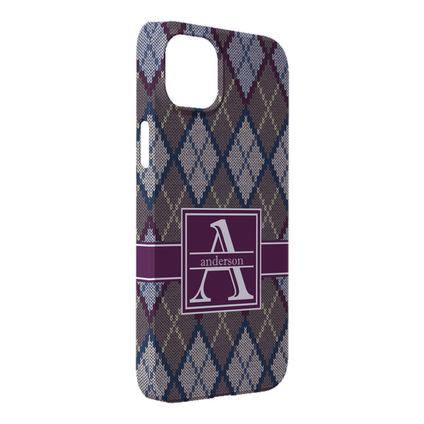 Custom Knit Argyle iPhone Case - Plastic - iPhone 14 Pro Max (Personalized)