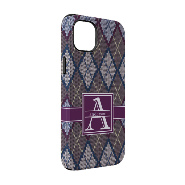 Custom Knit Argyle iPhone Case - Rubber Lined - iPhone 14 Pro (Personalized)