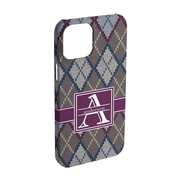 Custom Knit Argyle iPhone Case - Plastic - iPhone 15 (Personalized)