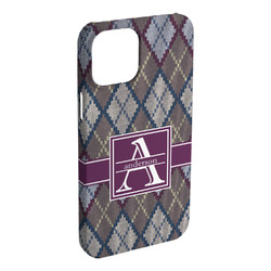 Knit Argyle iPhone Case - Plastic - iPhone 15 Plus (Personalized)