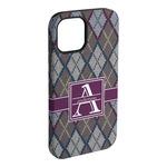 Knit Argyle iPhone Case - Rubber Lined - iPhone 15 Plus (Personalized)