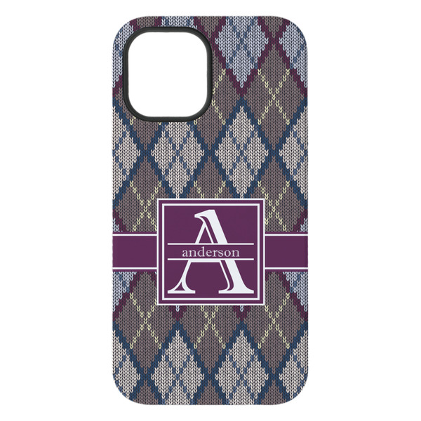 Knit Argyle iPhone 15 Plus Tough Case - Back