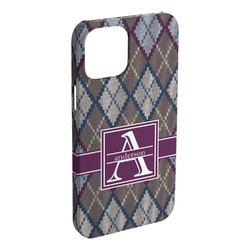 Knit Argyle iPhone Case - Plastic - iPhone 15 Pro Max (Personalized)