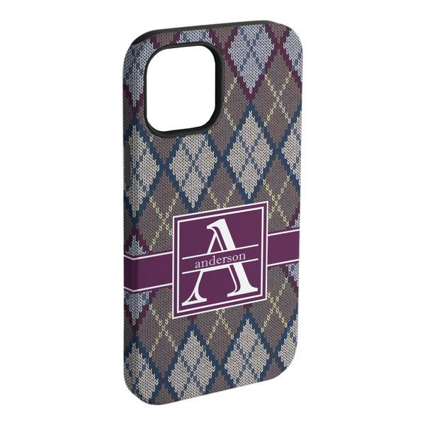 Custom Knit Argyle iPhone Case - Rubber Lined - iPhone 15 Pro Max (Personalized)