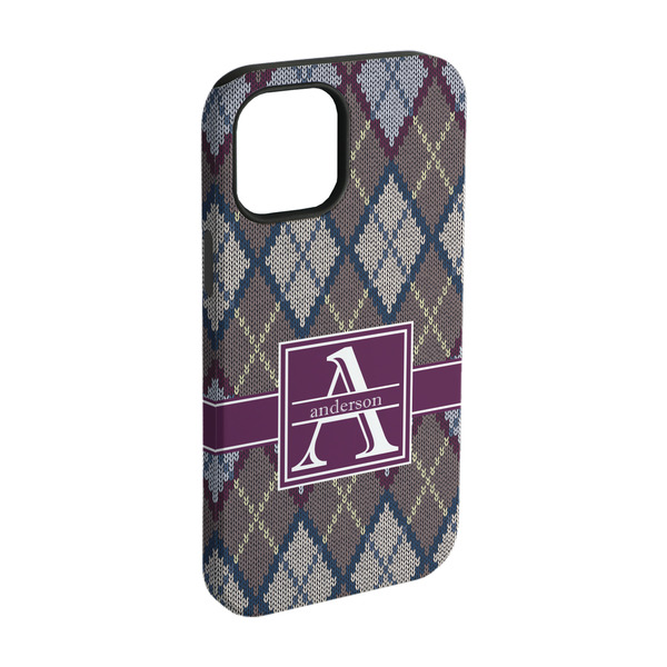Custom Knit Argyle iPhone Case - Rubber Lined - iPhone 15 Pro (Personalized)