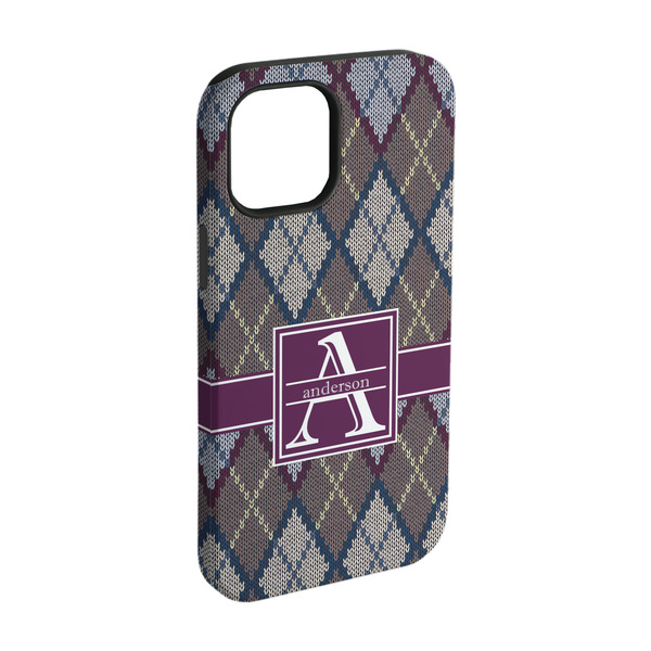 Custom Knit Argyle iPhone Case - Rubber Lined - iPhone 15 (Personalized)