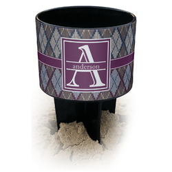 Knit Argyle Black Beach Spiker Drink Holder (Personalized)