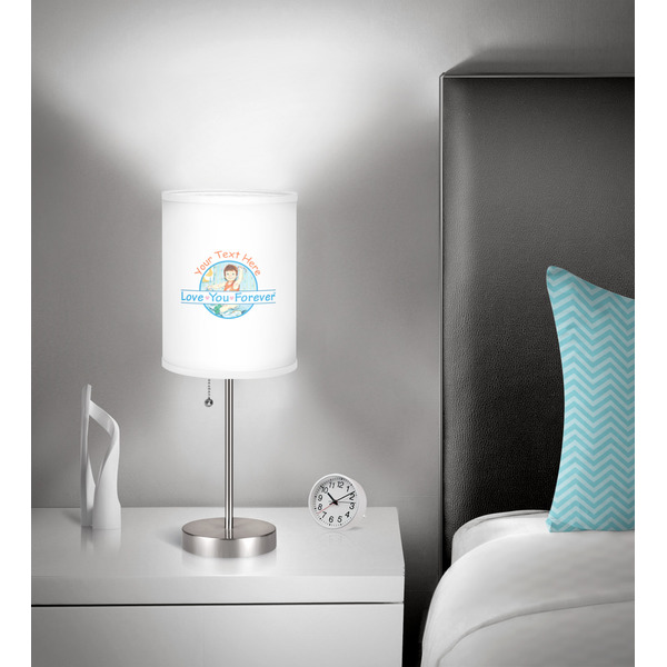 Love You Forever 7 inch drum lamp shade - in room