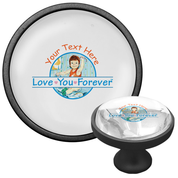 Love You Forever Cabinet Knob - Black - Multi Angle
