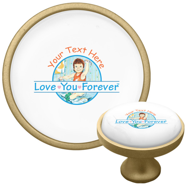 Love You Forever Cabinet Knob - Gold - Multi Angle