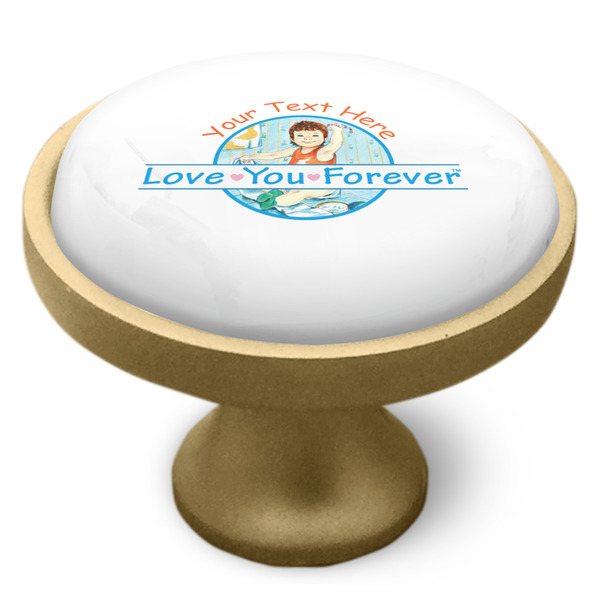 Love You Forever Cabinet Knob - Gold - Side