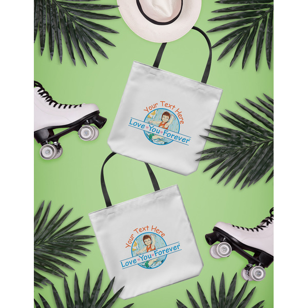 Love You Forever Canvas Tote Lifestyle Front and Back- 13x13