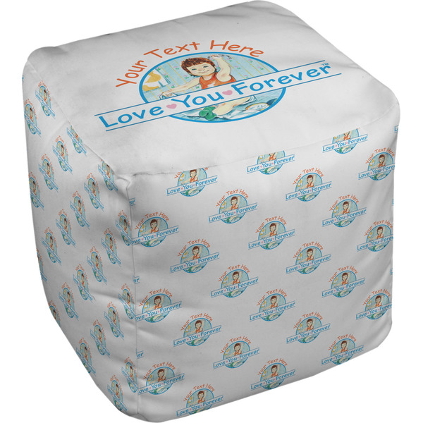 Custom Love You Forever Cube Pouf Ottoman (Personalized)