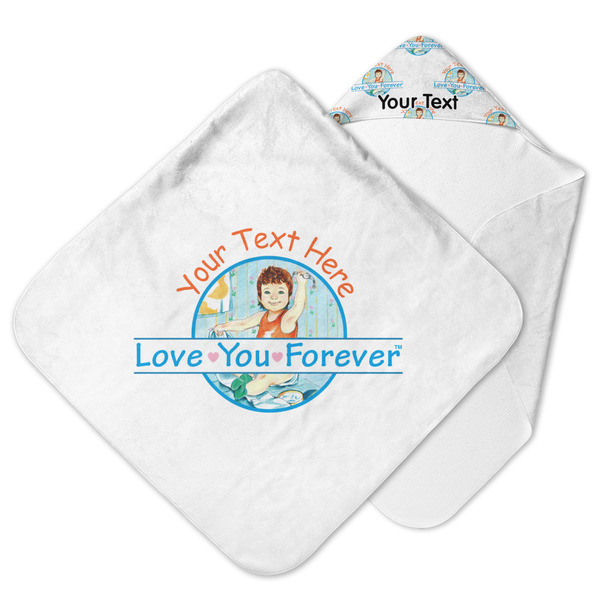 Custom Love You Forever Hooded Baby Towel w/ Name or Text