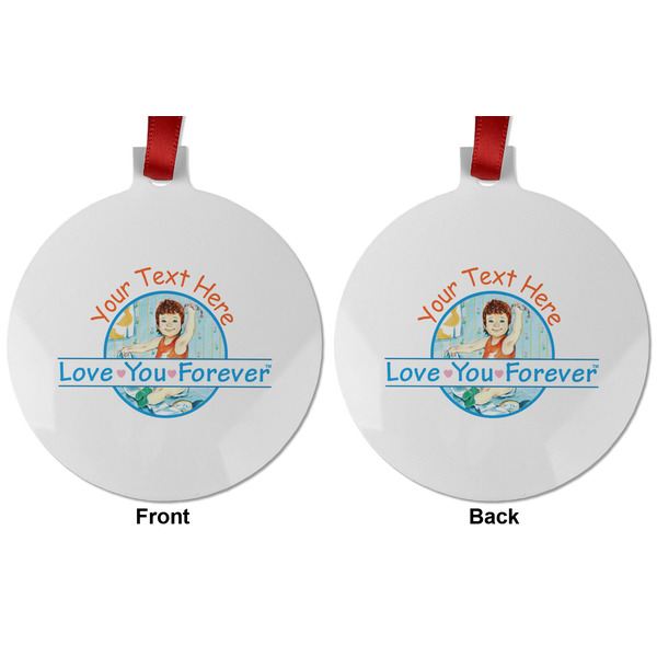Love You Forever Metal Ball Ornament - Front and Back