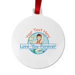 Love You Forever Metal Ball Ornament - Double Sided w/ Name or Text