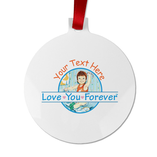 Custom Love You Forever Metal Ball Ornament - Double Sided w/ Name or Text