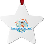 Love You Forever Metal Star Ornament - Double Sided w/ Name or Text