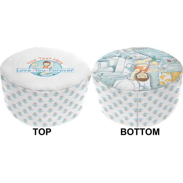 Love You Forever Round Pouf Ottoman (Top and Bottom)