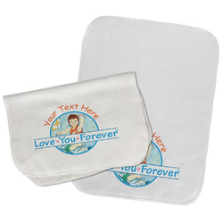 Love You Forever Burp Cloths - Fleece - Set of 2 w/ Name or Text
