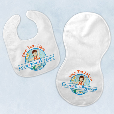 Love You Forever Baby Bib & Burp Set w/ Name or Text
