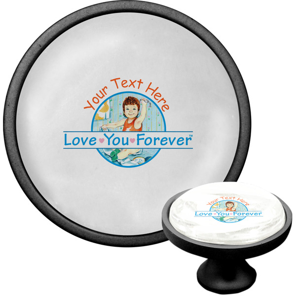 Custom Love You Forever Cabinet Knob (Black) (Personalized)