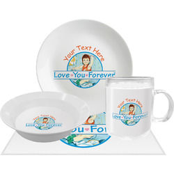 Love You Forever Dinner Set - Single 4 Pc Setting w/ Name or Text