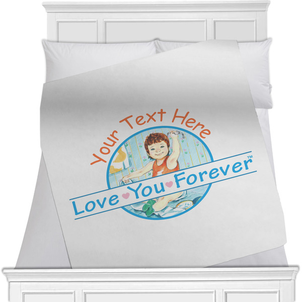 Custom Love You Forever Minky Blanket - Toddler / Throw - 60"x50" - Single Sided w/ Name or Text