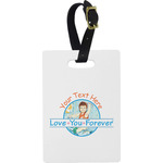 Love You Forever Plastic Luggage Tag - Rectangular w/ Name or Text