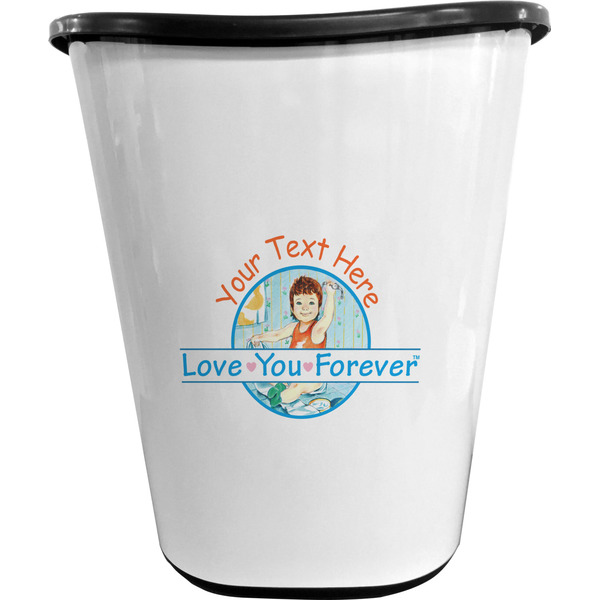 Custom Love You Forever Waste Basket - Double Sided (Black) w/ Name or Text