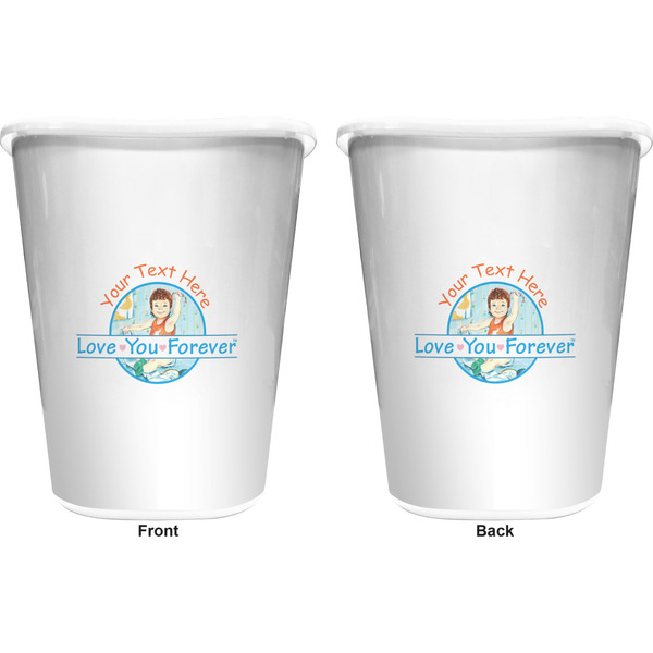 Love Your Forever Trash Can White - Front and Back - Apvl