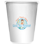 Love You Forever Waste Basket - Double Sided (White) w/ Name or Text