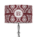 Maroon & White 12" Drum Lamp Shade - Fabric (Personalized)