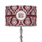 Maroon & White 12" Drum Lampshade - ON STAND (Fabric)