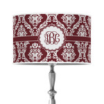 Maroon & White 12" Drum Lamp Shade - Poly-film (Personalized)